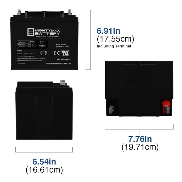 12V 50AH SLA Replacement Battery For Drive Medical Odyssey